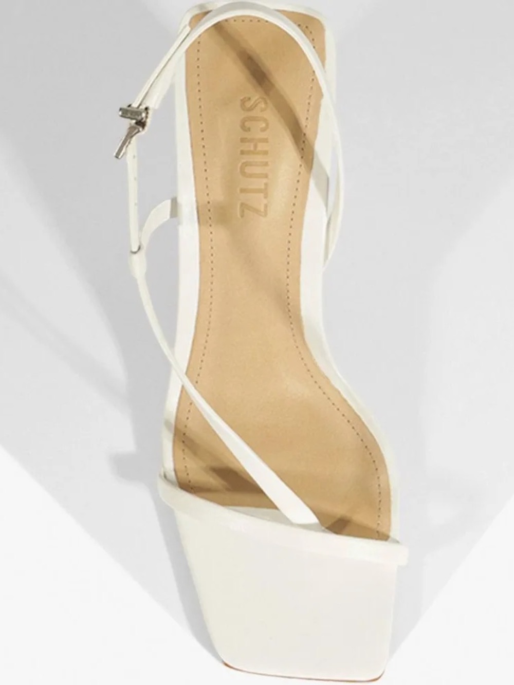 Schultz Heloise Mid Block White Slingback Sandals - Picture 15 of 16